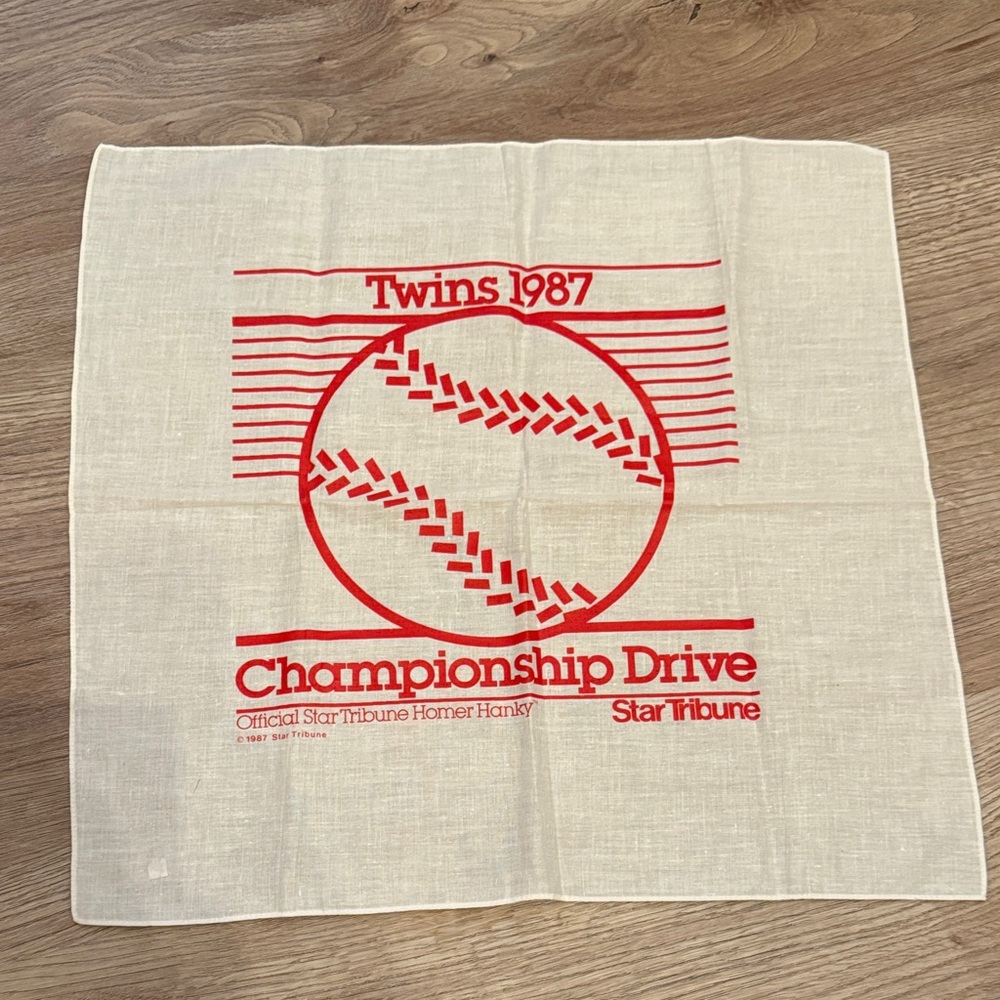 Twins 1987 Championship Drive Homer hanky
